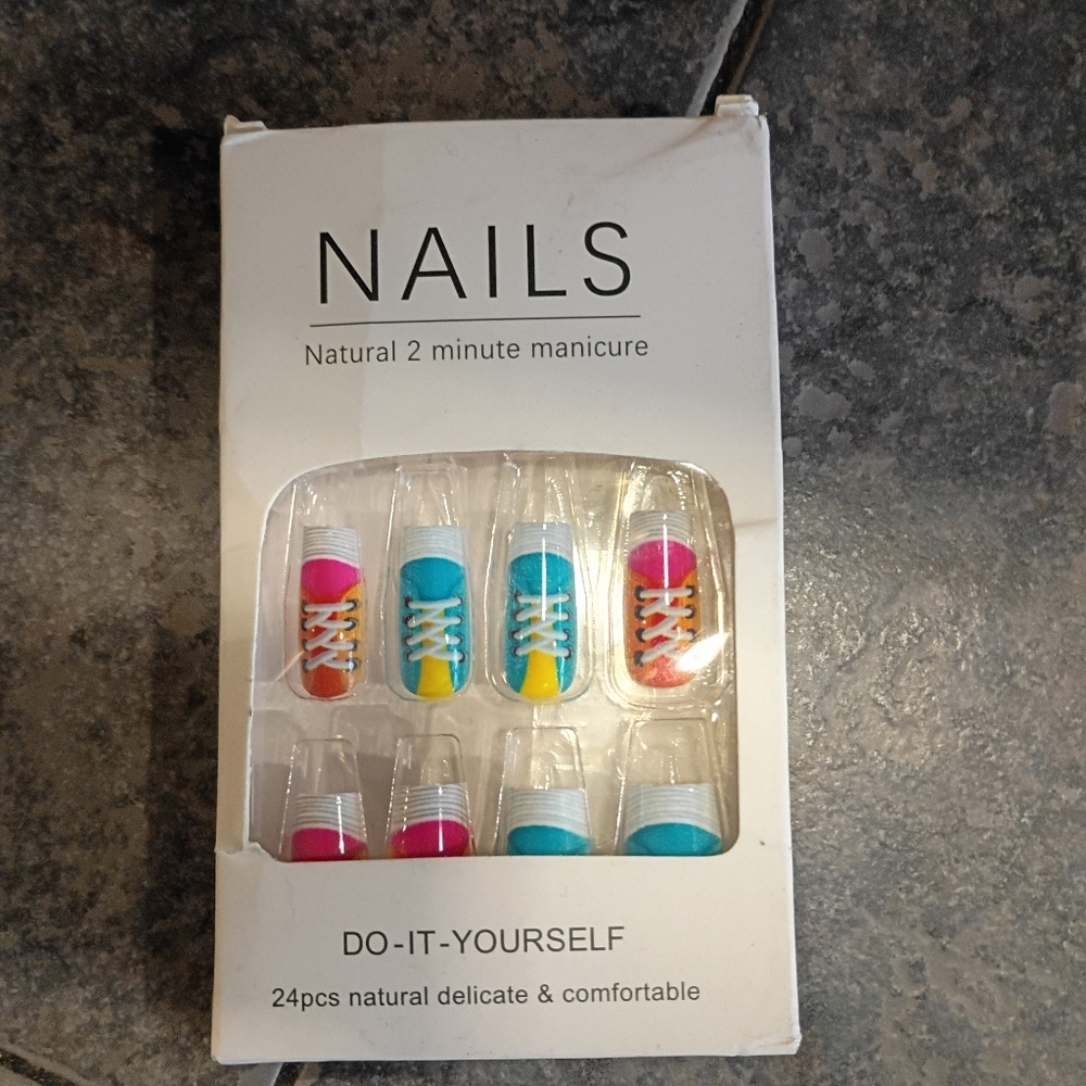 Colorful Sneaker Design Press-On Nails